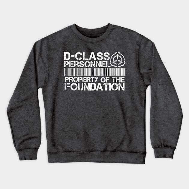 D-Class Personnel White Stamp Design Crewneck Sweatshirt by Toad King Studios